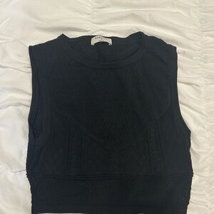Babaton Black Textured Crop Top